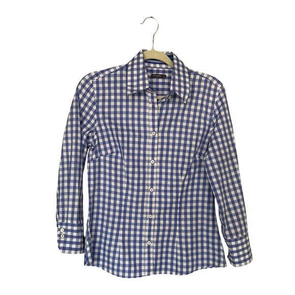 J. McLaughlin Gingham Button Down Shirt Size 4 - Picture 1 of 4